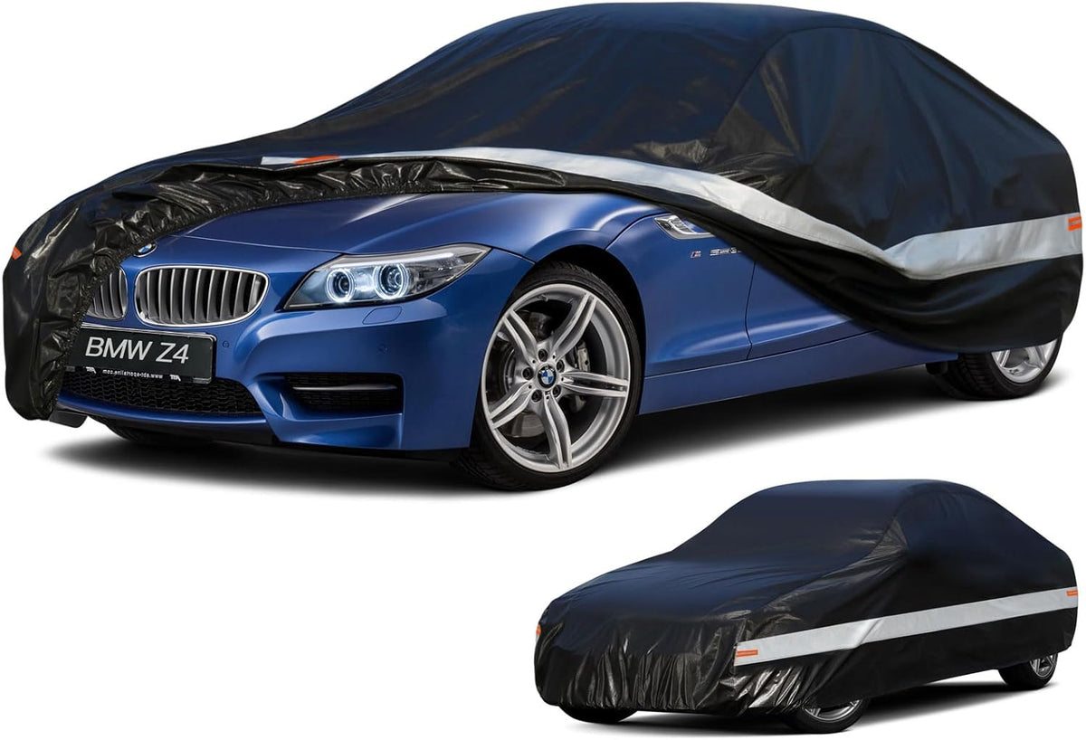 10 Layers Car Cover Custom Fit for Mercedes Benz C Class C250 C300 C43 C63 (1993-2026), Waterproof All Weather for Automobiles, Outdoor Full Cover Sun Dust Rain Protection with Cotton. Black - Colors C
