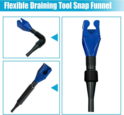 Flexible Car Fuel Funnel, Retractable Plastic Automotive Oil Exchange Funnels, Foldable Clasp Gasoline Funnels, Universal Draining Tool for Cars and Motorcycles (Red)