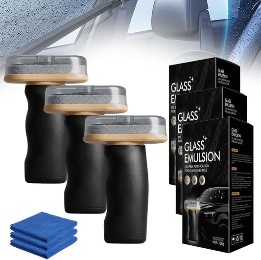 2026 Handheld Glass Oil-Film Remover, New Upgrade Emulsion Cleaner Glass Cleaning Board for Cars, Multifunctional Oil Film Remover for Windshield, Car Glass Brush for Car Maintenance (1, 100g)