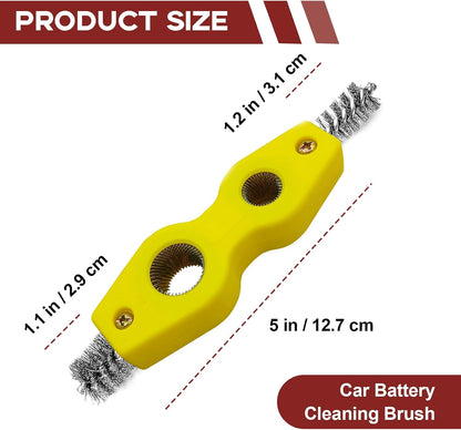 4 in 1 Car Battery Terminal Cleaning Brush, Anti-Rust Auto Battery Cleaner Brush Tool, Universal for Automotive and Marine for Plumbing Installation Soldering Brazing, Car Accessories (Blue)