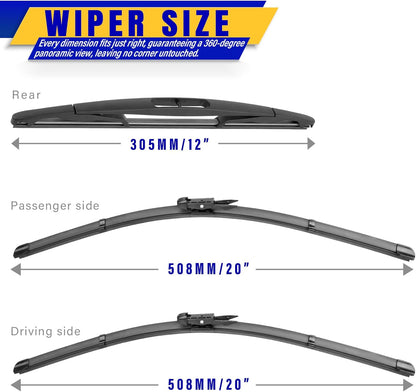 3 wipers Replacement for 2019-2023 2024 2025 2026 Subaru Forester, Windshield Wiper Blades Original Equipment Replacement - 26"/17"/14" (Set of 3) - Colors A