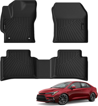 All Weather Floor Mat Fit for Toyota Corolla(Include Hybrid Exclude Hatchback) 2026 2025-2020 TPE Rubber Liners Corolla Accessories All Season Guard Odorless Anti-Slip Liner Black