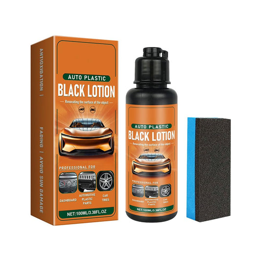 Car Plastic Restorer Ceramic Coating, Highly Concentrated Back to Black Trim Restorer, UV Protection Faded Plastic Vinyl Rubber Restorer Agent for Automotive Exterior Interior Restoration (1set)