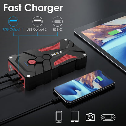 Jump Starter Car Jump Starter Auto Battery Booster Pack 5000A Peak 12V with USB-C Quick Charge,Lithium Jump Box with LED Light(Up to 7.0L Gas or 5.5L Diesel Engine)