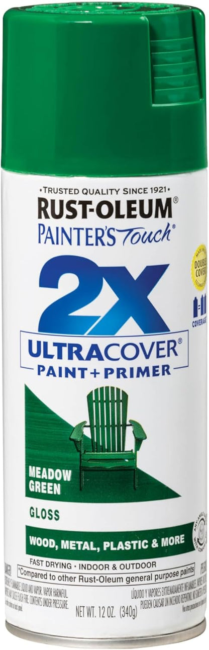 Rust-Oleum 334029 Painter's Touch 2X Ultra Cover Spray Paint, 12 oz, Gloss Clear - Colors E