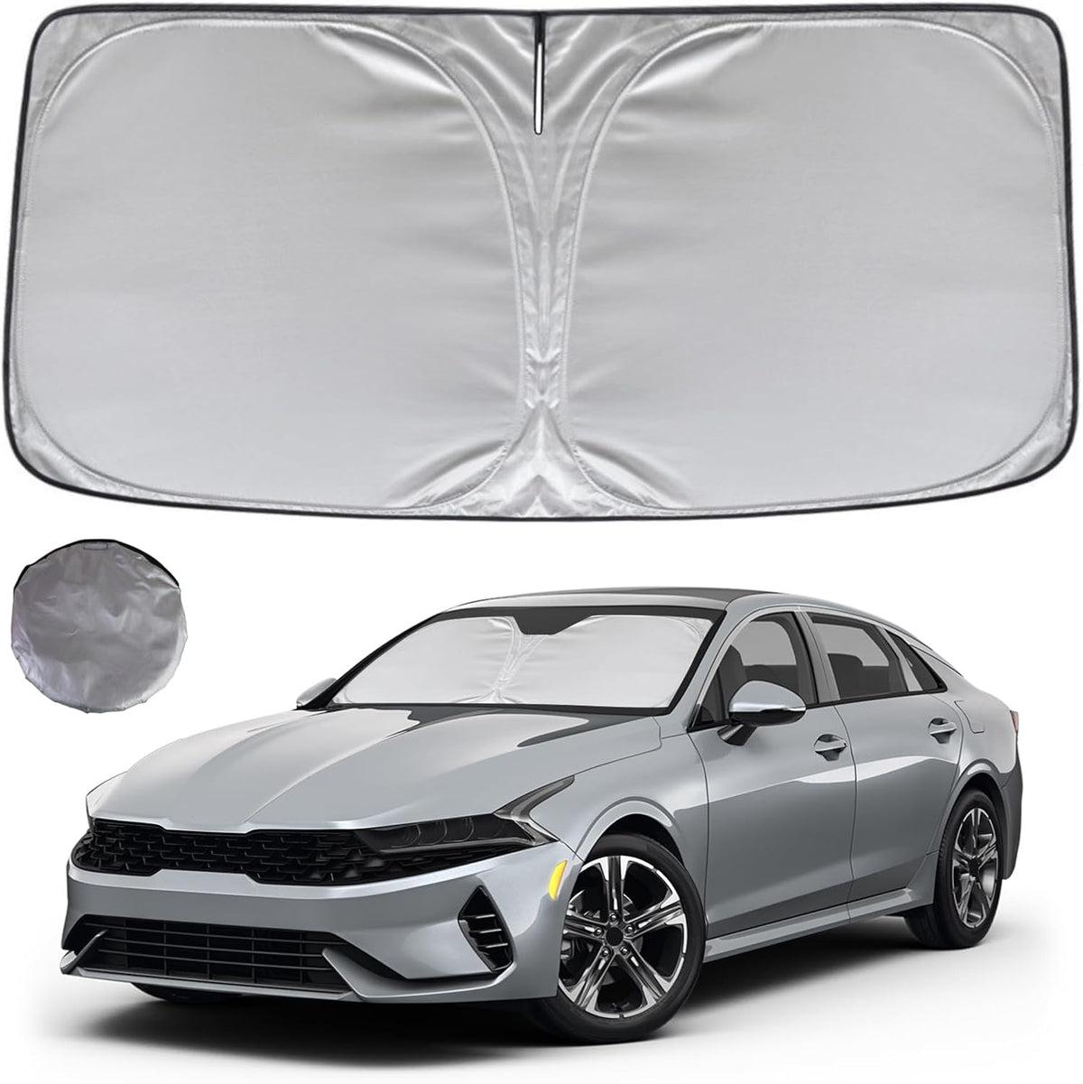 KAYZT Windshield Sun Shade for 2019-2025 2026 Chevy Silverado 1500 /GMC Sierra 1500 2500HD 3500HD Foldable Sunshade Front Window Custom Fit Car Accessories - Colors A