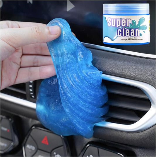 Car Cleaning Gel, Vehicle Dust Detailing Putty Slime Cleaner Kit for Air Vent, Reusable Automotive Interior Detail Clean Mud Removal Tool, Universal for SUV Sedan Truck (Blue)