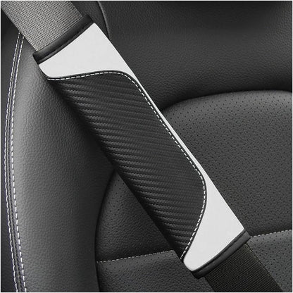 Osilly 2PCS Car Seat Belt Cover, Carbon Fiber Seatbelt Shoulder Protection, Soft Car Seat Belt Strap Cushion Protect Your Neck and Shoulder, Car Accessories Seat Belt Pad for Car Truck (Red)