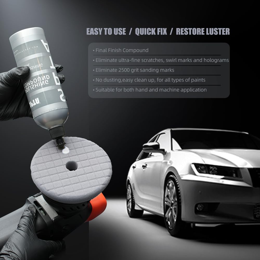Mix Polishing Compound, SPTA 4.06oz (120ml) Polishing Compound Car Scratch & Swirl Remover Rubbing Compound & Finishing Polish Buffing Compound Swirl Remover for Cars Automotive Paint Correction