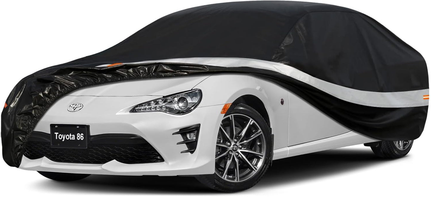 10 Layers Car Cover Custom Fit for Mercedes Benz C Class C250 C300 C43 C63 (1993-2026), Waterproof All Weather for Automobiles, Outdoor Full Cover Sun Dust Rain Protection with Cotton. Black - Colors C