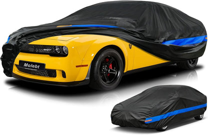 Car Cover Waterproof All Weather for Automobiles, Universal Fit Sedan Coupe Chevrolet Corvette/Camaro, Ford Mustang/Fusion, Honda Accord/Civic, KIA Optima, Hyundai Sonata, Nissan Maxima etc.