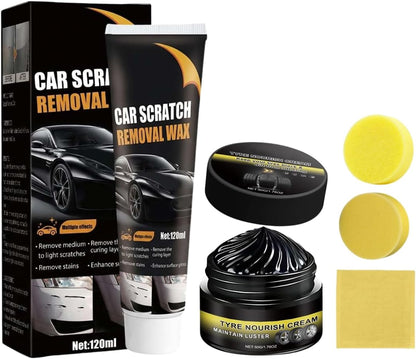 2026 New Upgrade Car Scratch Removal Wax, Scratch Remover for Vehicles with Wipe and Sponge, Car Polishing Wax Scratchs Remover, Cars Paint Scratchs Repair Kit for Deep Scratches (1 Set)