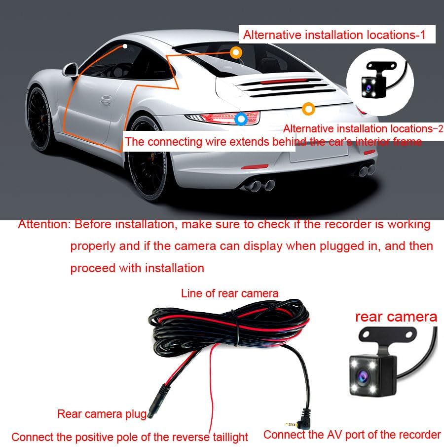 1080P Dual Dash Camera for Car Front and Inside Dashcam Car Security Video Recorder,170°Wide Angle Vehicle Cam,WDR,G-Sensor,2’’ IPS Screen,Loop Recording,Night Vision (Dual Dash Cam Without Card)