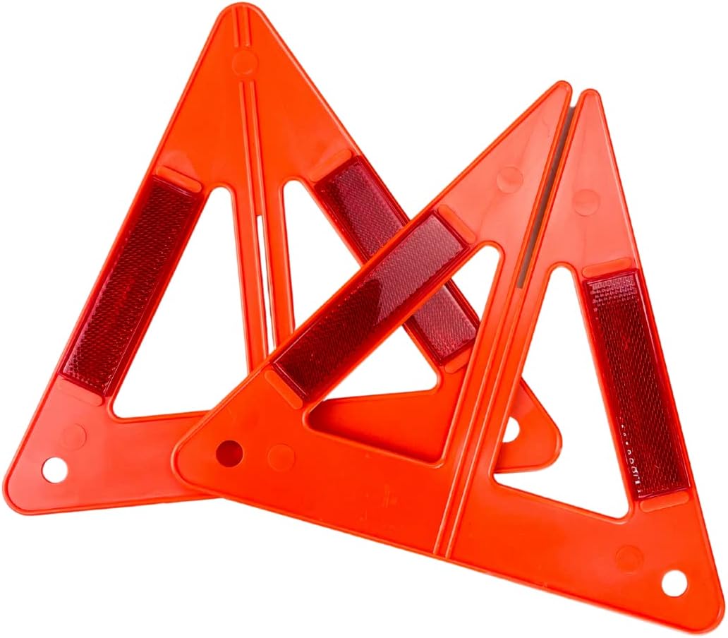 3 Piece 3D Plastic Warning Triangle for Road Safety and Emergency || High Visibility and Economical || Great for Laymen Use