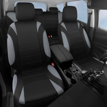CAR PASS Waterproof Car Seat Covers Front Seats Only with 5mm Composite EVA, Neoprene Car Seat Cover with Separate Headrest Cover, Quick Setup Universal Fit for Car SUV Trucks,Airbag Compatible（Gray