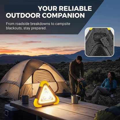 2026 New 3-in-1 Solar Emergency Triangle Warning Light at the Roadside, Portable LED Roadside Triangles with USB Rechargeable, Waterproof Hazard Reflector for Car Breakdowns (1Set, 6.5*7.28inch)