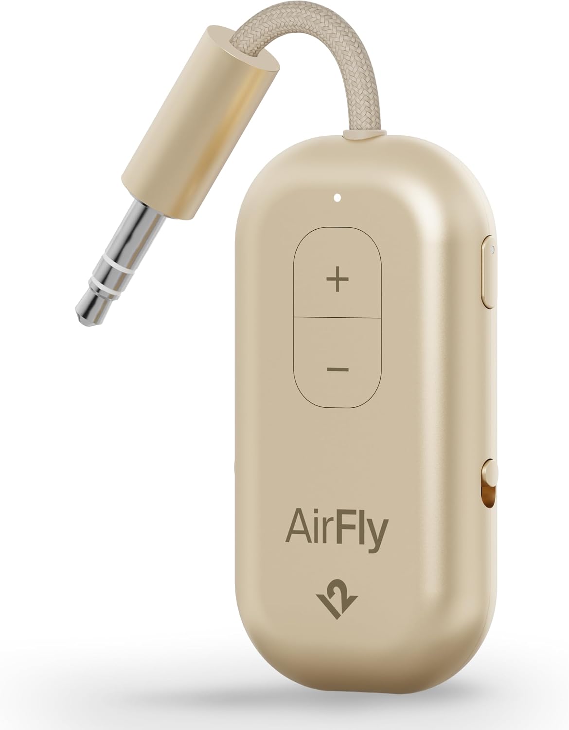 AirFly Pro 2 Deluxe – Bluetooth Adapter for Airplane, Pair 2 AirPods or Wireless Headphones – 3.5mm AUX Bluetooth Transmitter/Receiver for Cars, Boats, Treadmills, TVs – Airplane Travel Essentials
