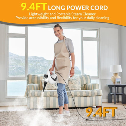 Handheld Pressurized Steam Cleaner with 12 pcs Accessories, Steamer for Cleaning, Steam Cleaner for Home Use, Steamer for Cleaning Car, Furniture, Floor, Upholstery, Grout and Tile, Deep Gray