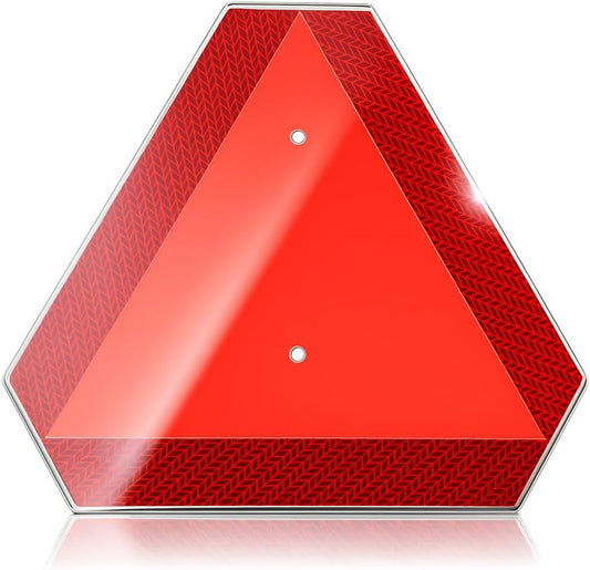Slow Moving Vehicle Safety Sign,Slow Moving Vehicle Triangle Sign,Plastic 14"x16" Engineering Grade Reflective for Golf Cart (Plastic)
