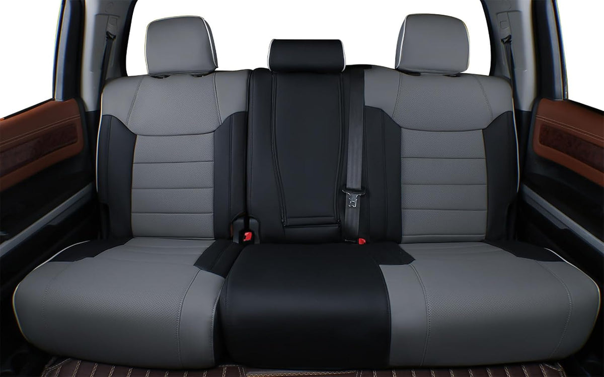 EKR Tacoma Car Seat Covers Custom Fit for Toyota Tacoma (Petrol) 2024 2025 2026 DoubleCab/CrewCab SR/SR5/TRD Sport/TRD Off-Road/Limited -Truck Seat Covers Full Set,Faux Leather(Black)