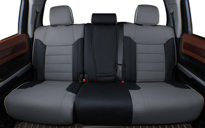 EKR Tacoma Car Seat Covers Custom Fit for Toyota Tacoma (Petrol) 2024 2025 2026 DoubleCab/CrewCab SR/SR5/TRD Sport/TRD Off-Road/Limited -Truck Seat Covers Full Set,Faux Leather(Black)