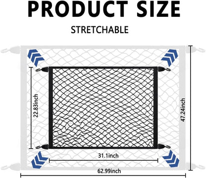 Cargo Net for SUV,Upgraded Highly Elastic Truck Cargo Net with Trunk Net Hooks - Stretch to 62.99"X47.24",Premium Truck Bed Netting for Cargo for Car Organizer and Storage (31.1x22.8)