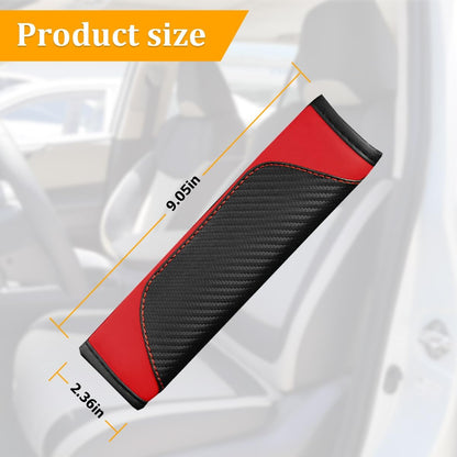Osilly 2PCS Car Seat Belt Cover, Carbon Fiber Seatbelt Shoulder Protection, Soft Car Seat Belt Strap Cushion Protect Your Neck and Shoulder, Car Accessories Seat Belt Pad for Car Truck (Red)