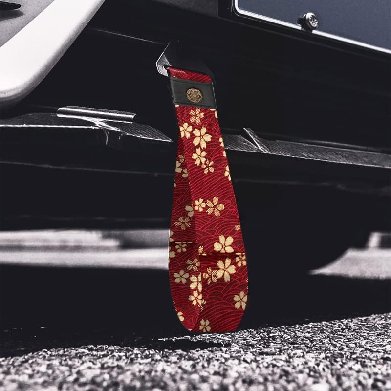 RASTP Racing Tow Strap, Car Modification Sports Trailer Belt Fit for Front or Rear Front Bumper Decorative (Red)