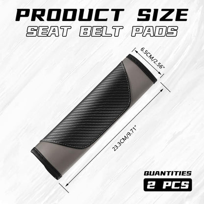 2PCS Car Seat Belt Cover Pad, Soft Carbon Fiber Leather Seatbelt Shoulder Protector for a More Comfortable Driving, Universal Safety Belt Strap Cover to Protect Your Neck (Blue)