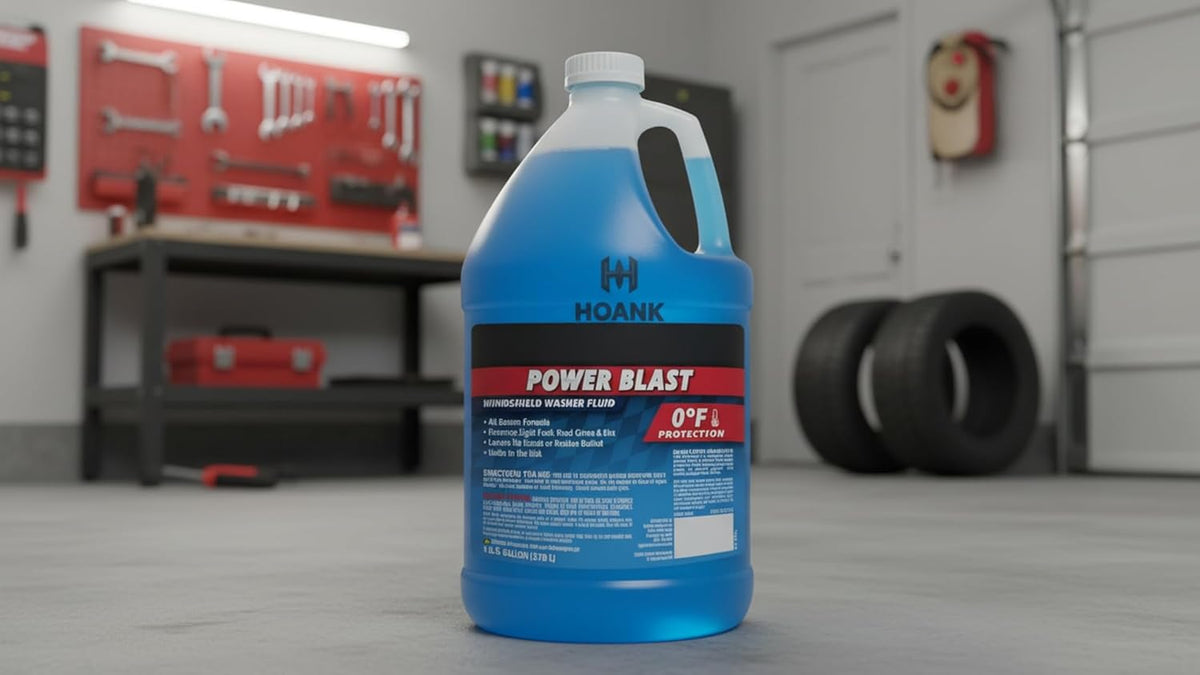 (6 Gallons) - Power Blast Windshield Washer Fluid, -20°F Protection, Blue, 1 Gallon Jug, Ready to Use (6 GALLONS, Blue Power Blast -20°F)