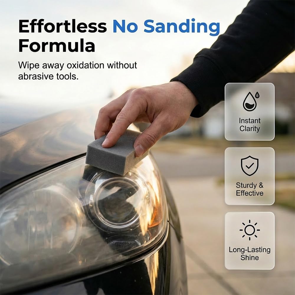 Automotive Headlamp Restoration Fluid, 2026 New Automotive Headlight Restoration Kit, Multifunctional Headlight Refurbish Kit for Cars, Easy Use Headlight Repair Kit for All Vehicles (1)