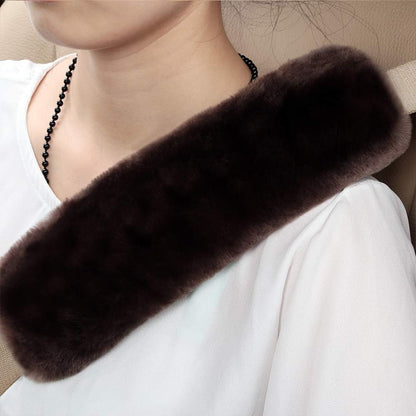 OGLAND Authentic Sheepskin Car Seat Belt Pad,2 Pack Soft Seat Belt Cover for Shoulder Pad Neck Cushion Protector Car Accessories by Genuine Natural Merino Wool (Misty Gray) - Colors B