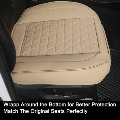 Black Panther Luxury Faux Leather Car Seat Cover Front Bottom Seat Cushion Cover, Anti-Slip and Wrap Around The Bottom, Fits 95% of Vehicles - 1 Piece,Black