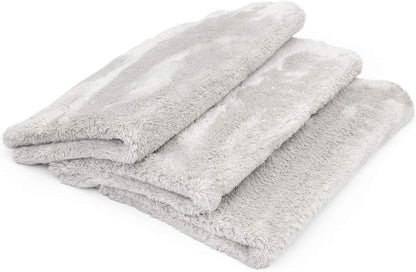 The Rag Company - Eagle Edgeless 500 (4-Pack) Professional Korean 70/30 Blend Super Plush Microfiber Detailing Towels, 500GSM, 16in x 16in, Blue