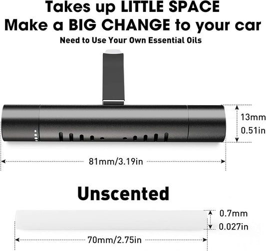 2 Packs Custom Car Air Freshener Diffuser Vent Clips with 12 Refill Sticks for Cars, Office, Kitchen, Bathroom, Pet Basic Refillable Kit Essential Oil Diffusers Car Accessories for Women Men