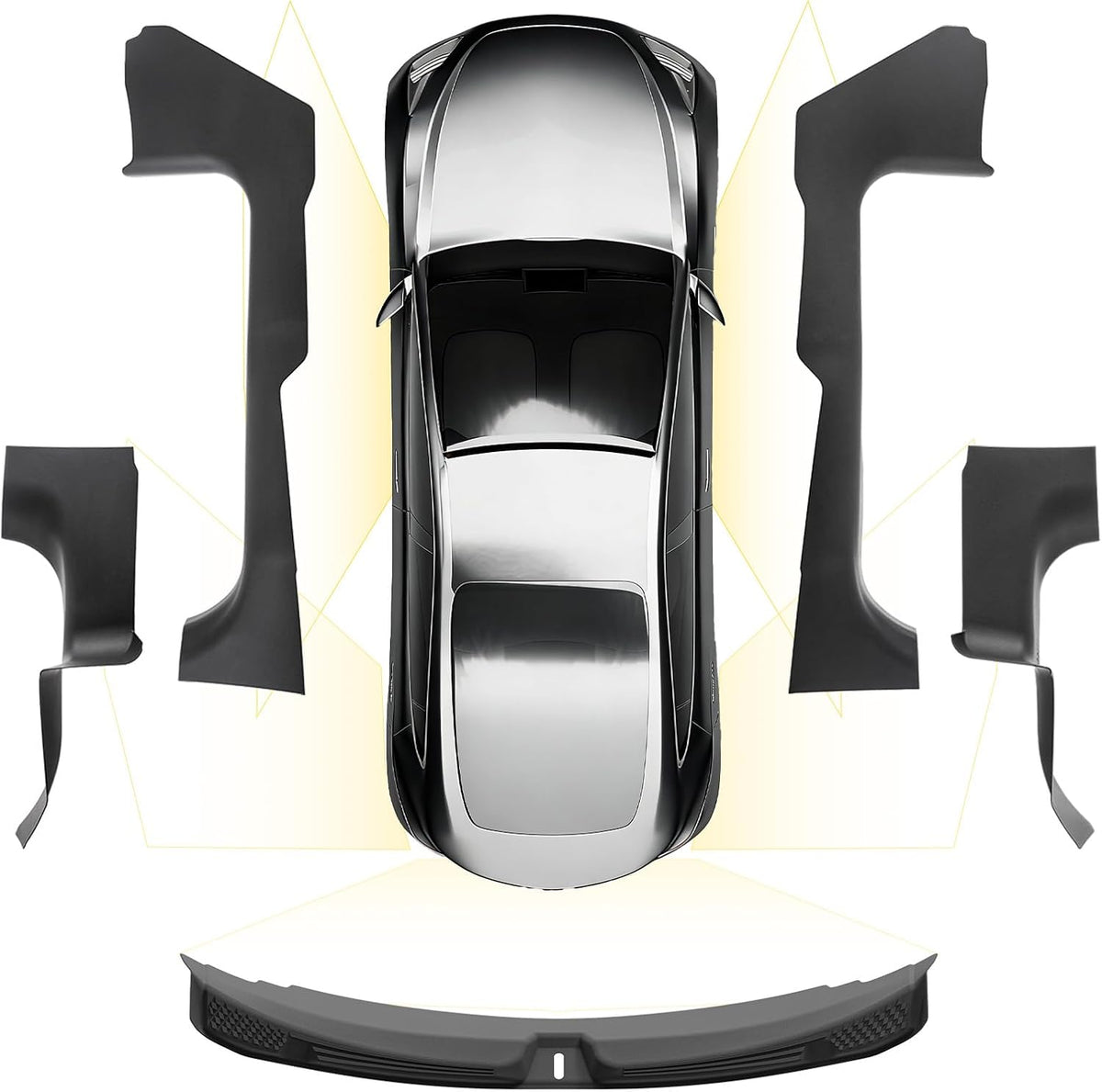 3W Tesla Model Y Juniper 9PCS Door Sill Protector 2025 2026 5 Seat (Not Standard/Original Tailgate Sill) Front,Rear, Rear Bumper,Trunk,Door Entry Guard, Anti-dust Cover,Edge Guards,Model Y Accessories