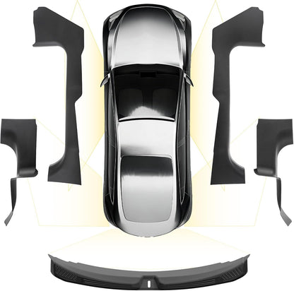 3W Tesla Model Y Juniper 9PCS Door Sill Protector 2025 2026 5 Seat (Not Standard/Original Tailgate Sill) Front,Rear, Rear Bumper,Trunk,Door Entry Guard, Anti-dust Cover,Edge Guards,Model Y Accessories