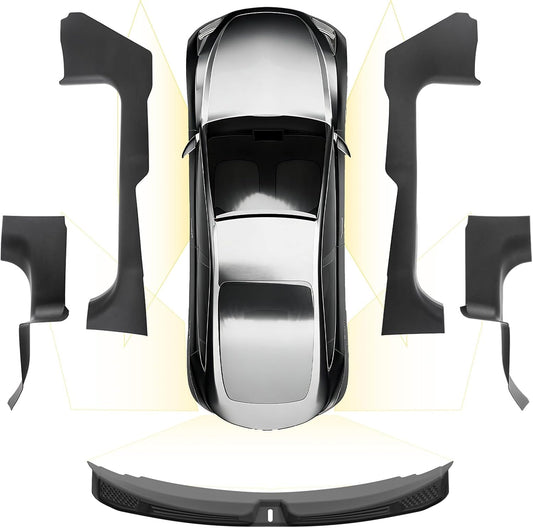3W Tesla Model Y Juniper 9PCS Door Sill Protector 2025 2026 5 Seat (Not Standard/Original Tailgate Sill) Front,Rear, Rear Bumper,Trunk,Door Entry Guard, Anti-dust Cover,Edge Guards,Model Y Accessories