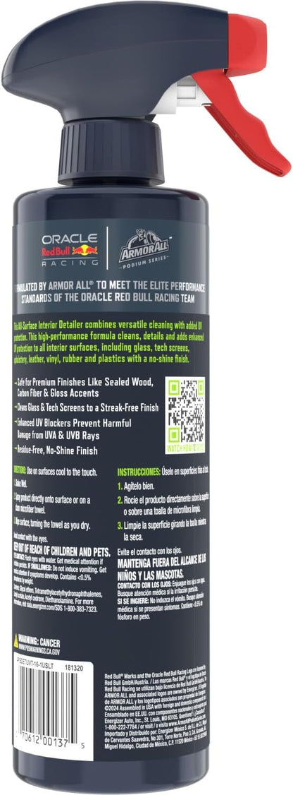 Armor All Podium Series Interior Detailer Spray, 16 fl oz, Car Detailing Spray Developed in Collaboration With Oracle Red Bull Racing