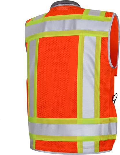 Dib Safety Reflective Mesh Vest ANSI Class 3, High Visibility with Pockets and Zipper, Made with 3M Reflective Tape, Yellow XL