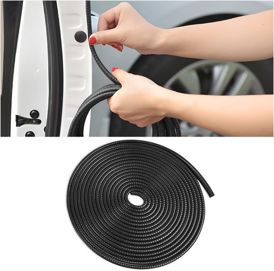 Osilly Car Door Edge Guards, 16Ft Rubber Seal Car Door Edge Trim, U Shape Door Edge Protector Guard, Aluminum Weather Proofing Automotive Door Edge Molding Protection for Most Car (Black)