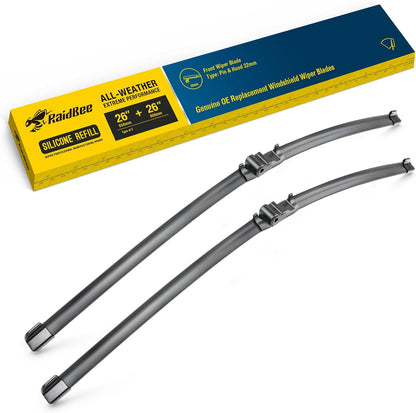 Raidbee® 26"+26" Windshield Wiper Blades Replacement for Ford Fusion 2013 2014 2015 2016 2017 2018 2019 2020 Genuine OEM Quality 2 Pack - Colors B