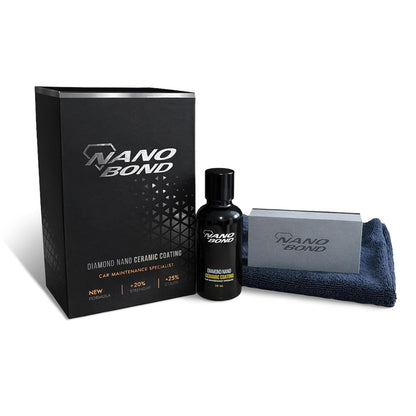 Nano Bond Ceramic Coating for Cars - 80% SiO2 Formula, Hydrophobic Paint Protection, UV & Corrosion Resistant for Glass, Wheels & Plastic, Easy Application, Car Detailing Kit, 30ml