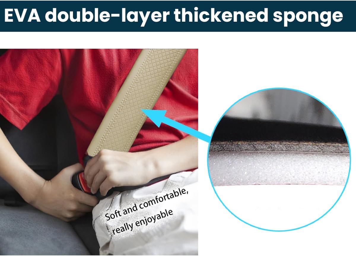 Osilly 2PCS Car Seat Belt Cover, Carbon Fiber Seatbelt Shoulder Protection, Soft Car Seat Belt Strap Cushion Protect Your Neck and Shoulder, Car Accessories Seat Belt Pad for Car Truck (Red)