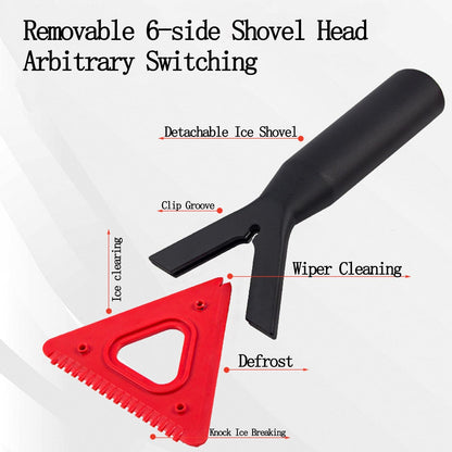 42" Car Snow Brush & Ice Scraper Red Snow Brush for Car Extendable, Upgraded Heavy Duty Pivoting Snow Broom for SUV Trucks Windshield Snow Cleaning