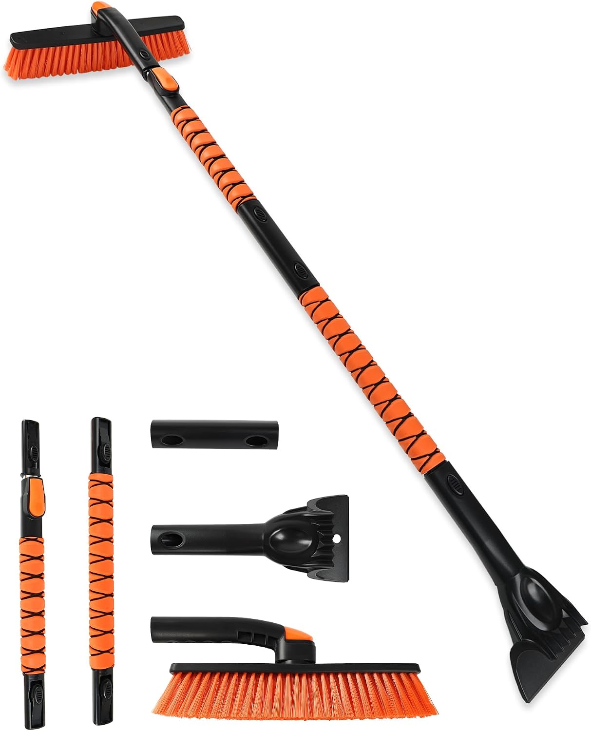 41" Ice Scrapers for Car Windshieldand Extendable Snow Brush with Foam Grip and 360° Pivoting Brush Head for Christmas Car Auto Truck SUV