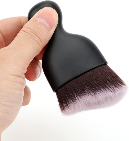 Car Detailing Brush, Soft Bristle Cleaning Brush, Scratch-Free Auto Duster Tool for Dashboard, Air Vents, Leather & Interior Cleaning (Black&Brown)