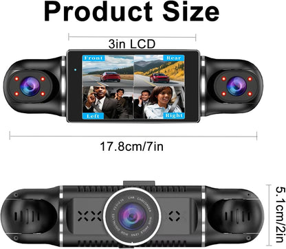 1080P Dual Dash Camera for Car Front and Inside Dashcam Car Security Video Recorder,170°Wide Angle Vehicle Cam,WDR,G-Sensor,2’’ IPS Screen,Loop Recording,Night Vision (Dual Dash Cam Without Card)