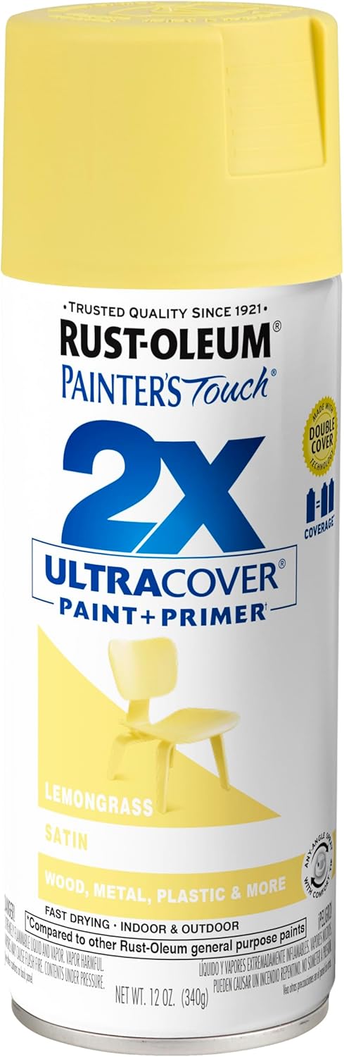 Rust-Oleum 334029 Painter's Touch 2X Ultra Cover Spray Paint, 12 oz, Gloss Clear - Colors F