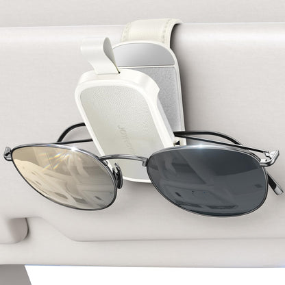 JOYROOM 2026 Unrivaled Stability Sunglass Holder for Car Visor, Magnetic Leather Sunglasses Holder Clip, One Hand Operation Car Glasses Holder, Universal Visor Clips for Cars Accessories, Black
